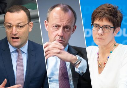 Конгрес на ХДС, 2018 г. - Анегрет Крамп-Каренбауер, Фридрих Мерц, Йенс Шпан