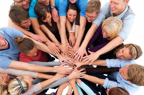 Unity - People putting hands together