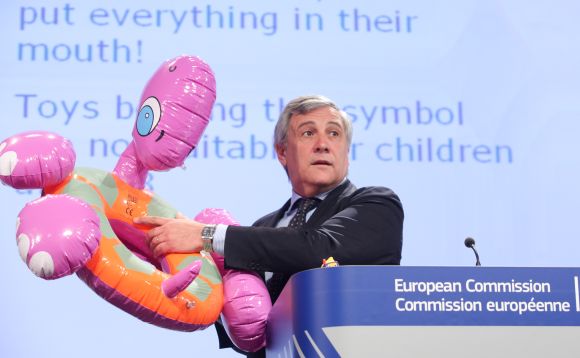 Antonio Tajani, Vice-President of the EC in charge of Industry and Entrepreneurship gives a statement on the Toy Safety Campaign