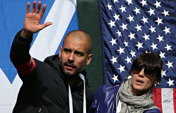 Pep Guardiola and his wife