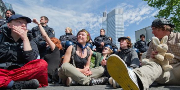 "Blockupy"-Proteste in Frankfurt am Main